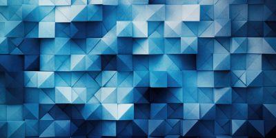 3D Abstract Background with Blue Cubes Wall